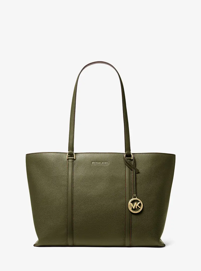 MK Borsa tote Temple grande in pelle martellata - Verde - Michael Kors