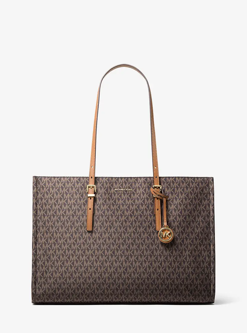 MK Borsa tote Zadie grande con stampa logo - Marrone - Michael Kors miniatura 3