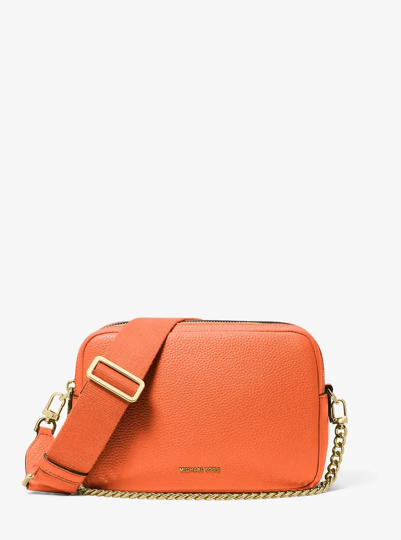 MK Camera bag a tracolla Bryant media in pelle martellata - Arancio - Michael Kors