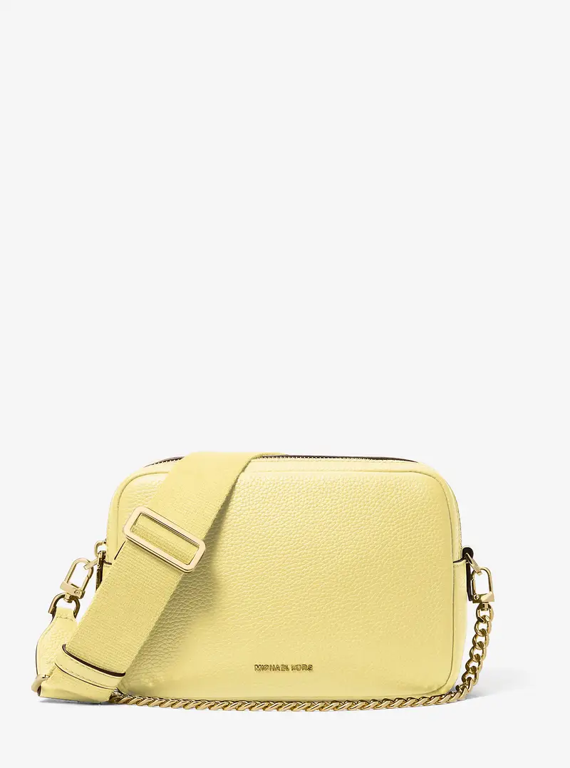 MK Camera bag a tracolla Bryant media in pelle martellata - Giallo - Michael Kors