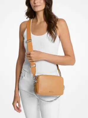 MK Camera bag a tracolla Bryant media in pelle martellata - Marrone - Michael Kors miniatura 3