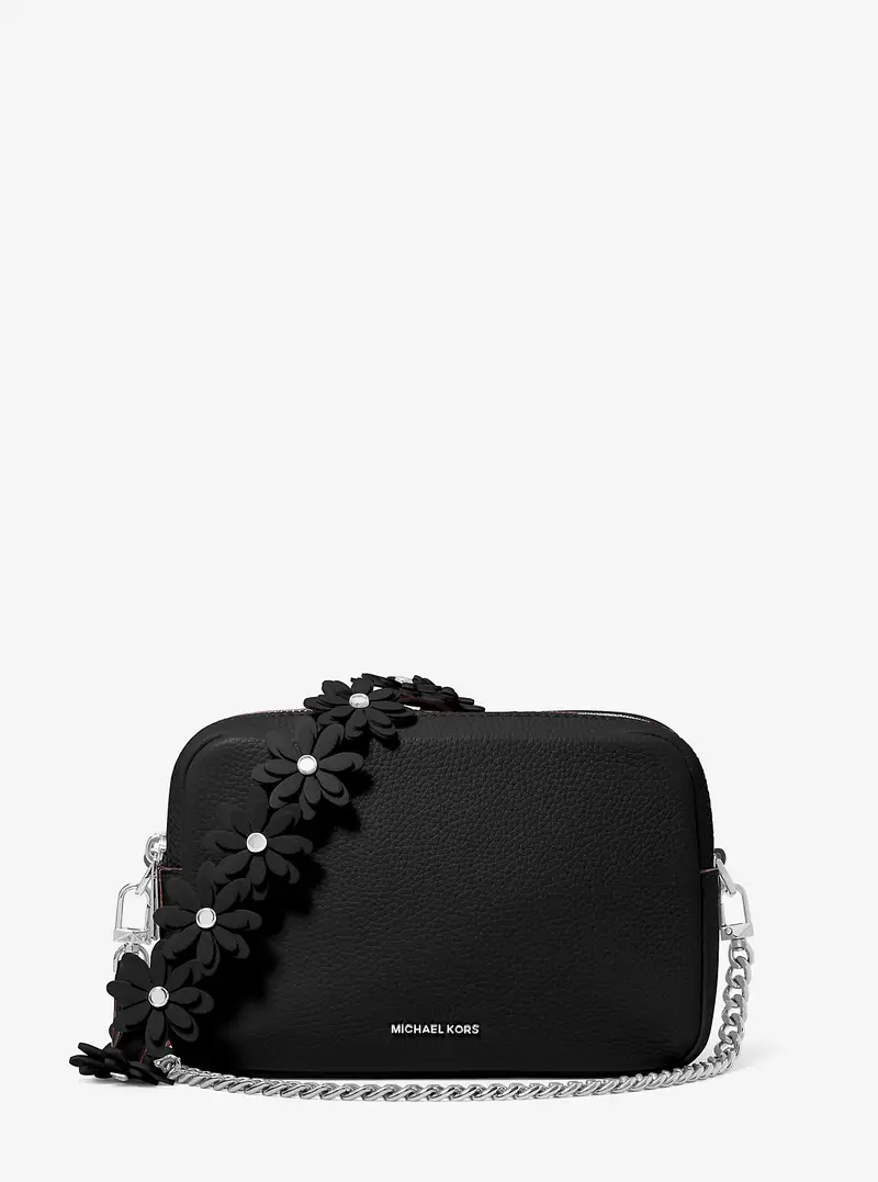 MK Camera bag a tracolla Bryant media in pelle martellata - Nero - Michael Kors miniatura 3