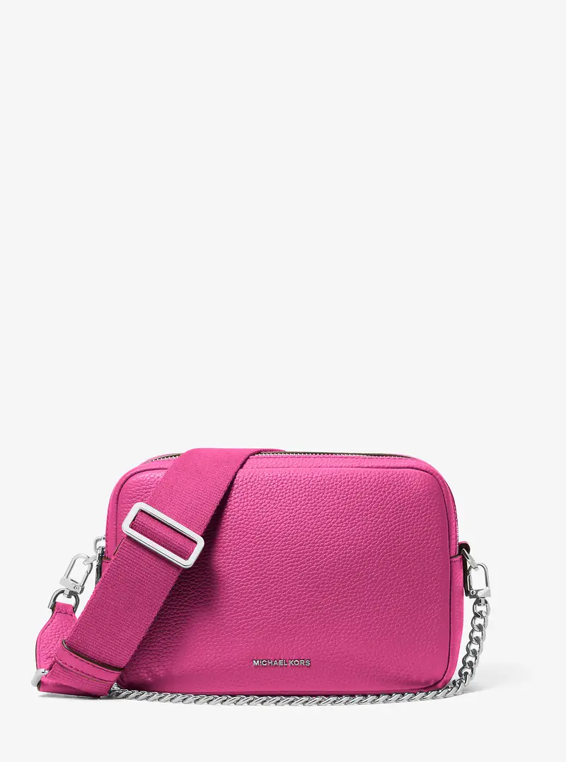 MK Camera bag a tracolla Bryant media in pelle martellata - Rosa - Michael Kors