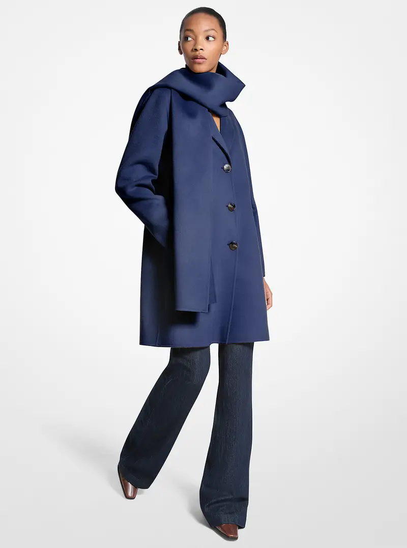 MK Cappotto in misto lana - Blu - Michael Kors miniatura 2