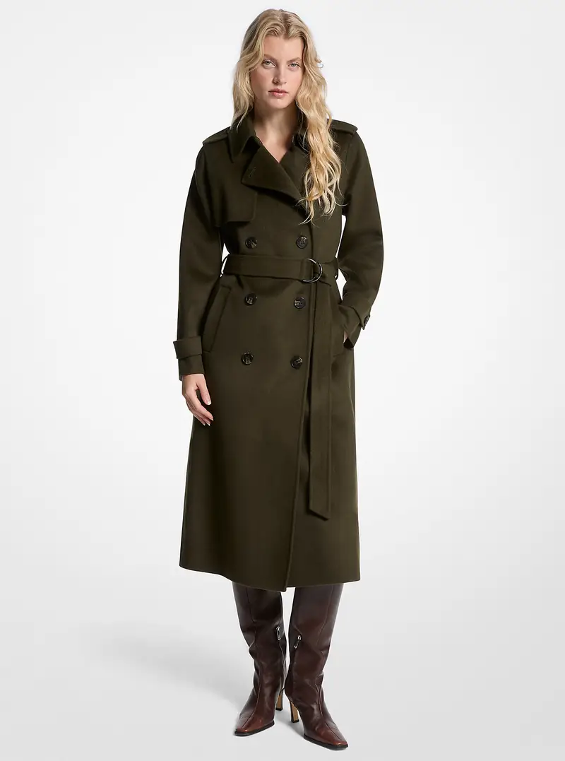 MK Cappotto in misto lana con cintura - Verde - Michael Kors miniatura 2