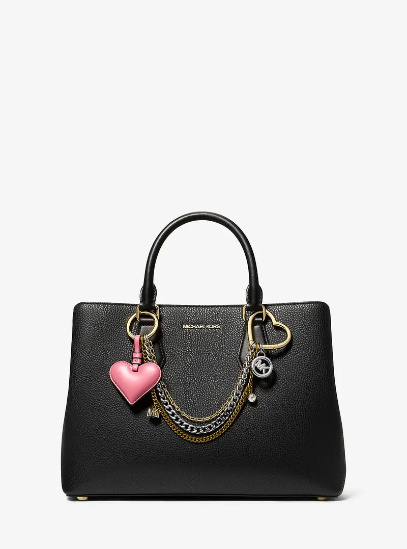 Michael Michael Kors Ciondolo da borsa a cuore con catena Rosa miniatura 3