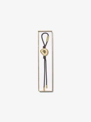 MK Ciondolo da borsa con iniziale in tonalità oro e cordoncino maculato - Oro - Michael Kors miniatura 2