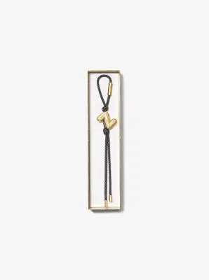 MK Ciondolo da borsa con iniziale in tonalità oro e cordoncino maculato - Oro - Michael Kors miniatura 2