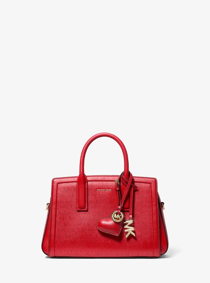 MK Ciondolo da borsa in pelle a forma di cuore - Rosso - Michael Kors miniatura 3