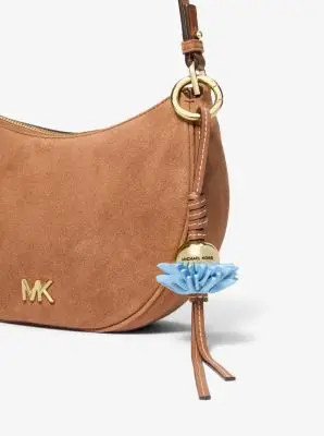 MK Ciondolo da borsa in pelle con fiore - Blu - Michael Kors miniatura 2
