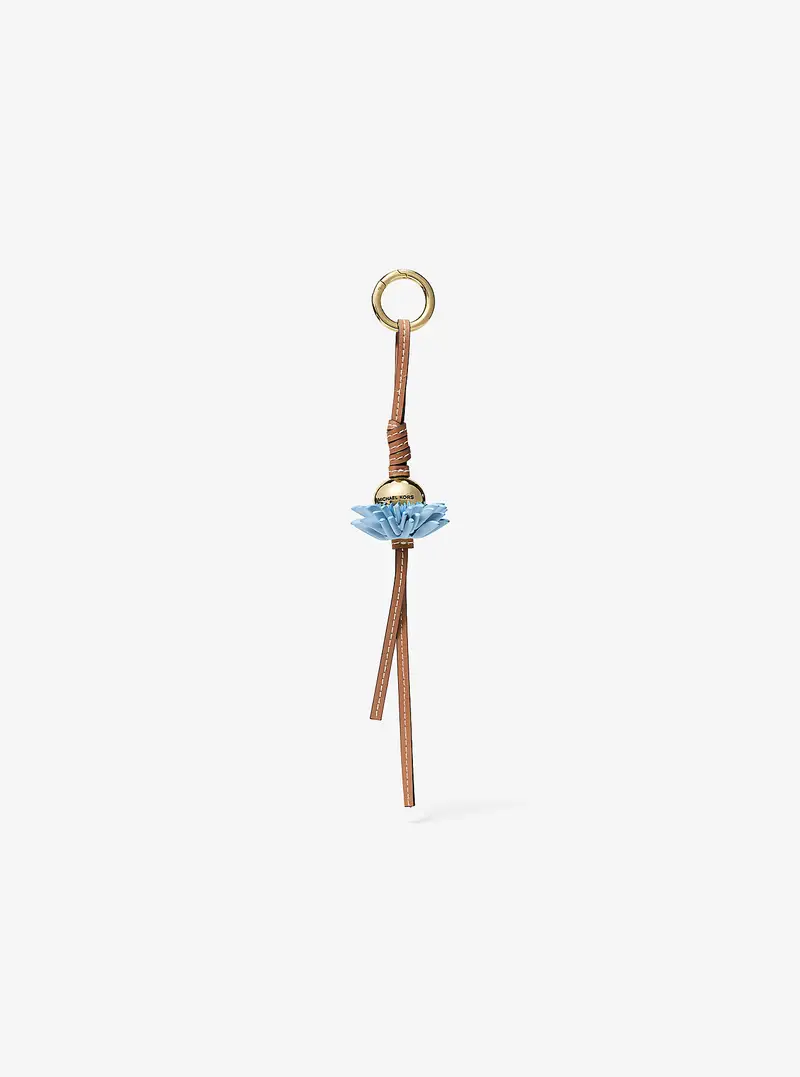 MK Ciondolo da borsa in pelle con fiore - Blu - Michael Kors