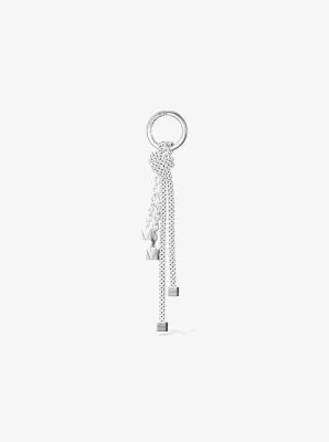 MK Ciondolo da borsa in tonalità argento con cordoncino maculato - Bianco - Michael Kors miniatura 2