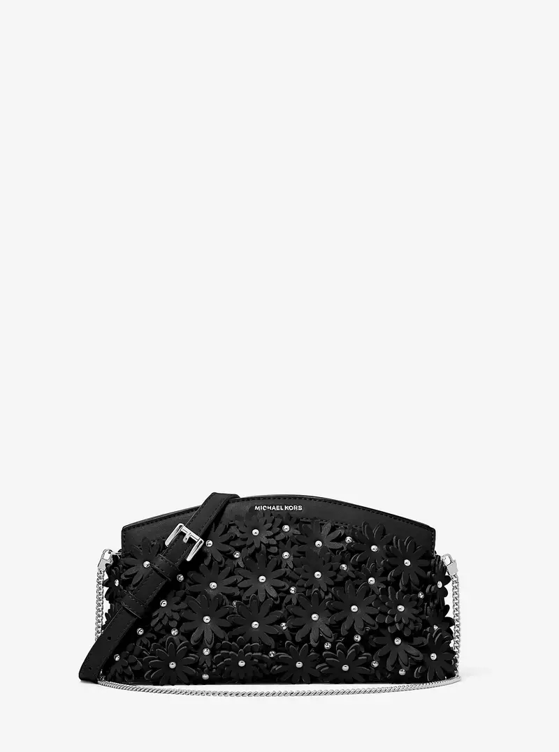 MK Clutch convertibile Athena con applicazioni floreali - Nero - Michael Kors