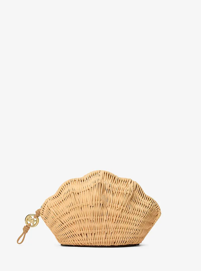 MK Clutch Shelly in rattan - Naturale - Michael Kors miniatura 3