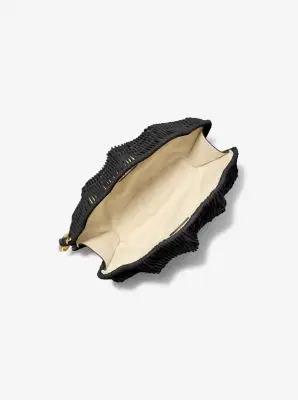 MK Clutch Shelly in rattan - Nero - Michael Kors miniatura 2