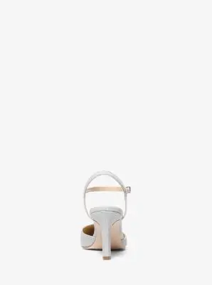 MK Décolleté Amara in mesh metallizzato glitterato - Argento - Michael Kors miniatura 2