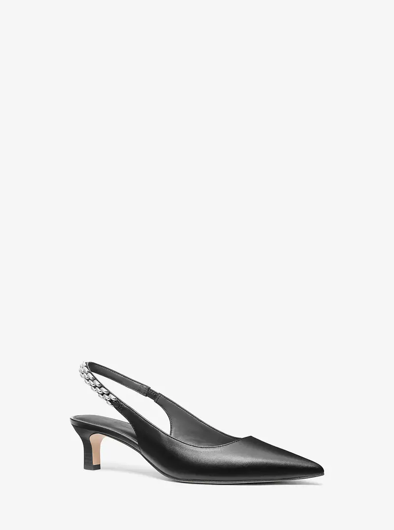 MK Décolleté Marcia slingback in pelle - Nero - Michael Kors