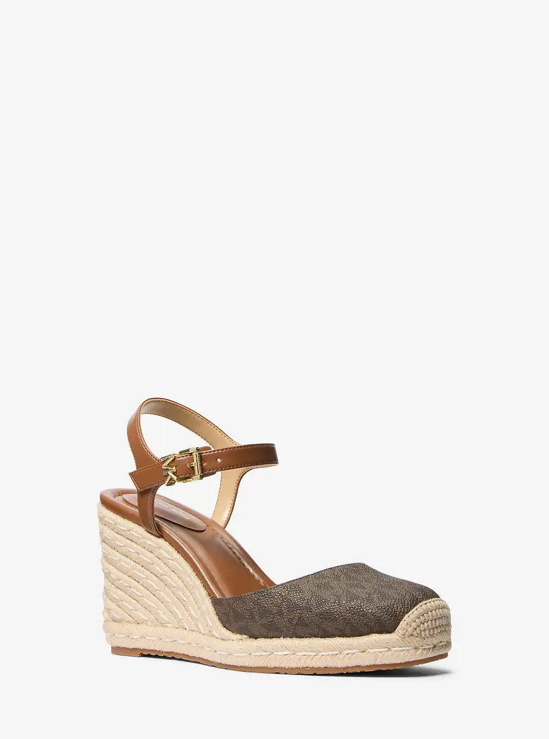 MK Espadrilla Kenzie con zeppa e logo - Marrone - Michael Kors