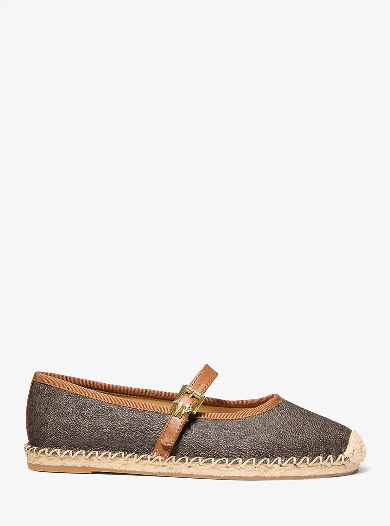 MK Espadrilla stile ballerina Lynn con stampa logo - Marrone - Michael Kors miniatura 3