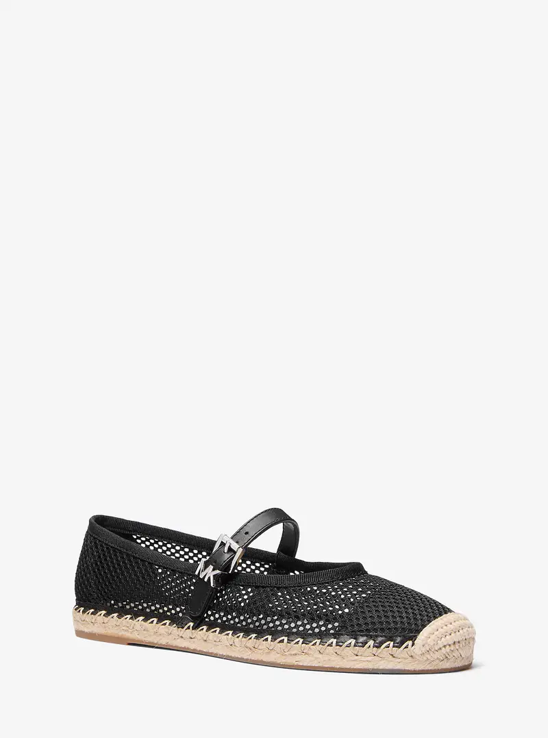 MK Espadrilla stile ballerina Lynn in mesh - Nero - Michael Kors