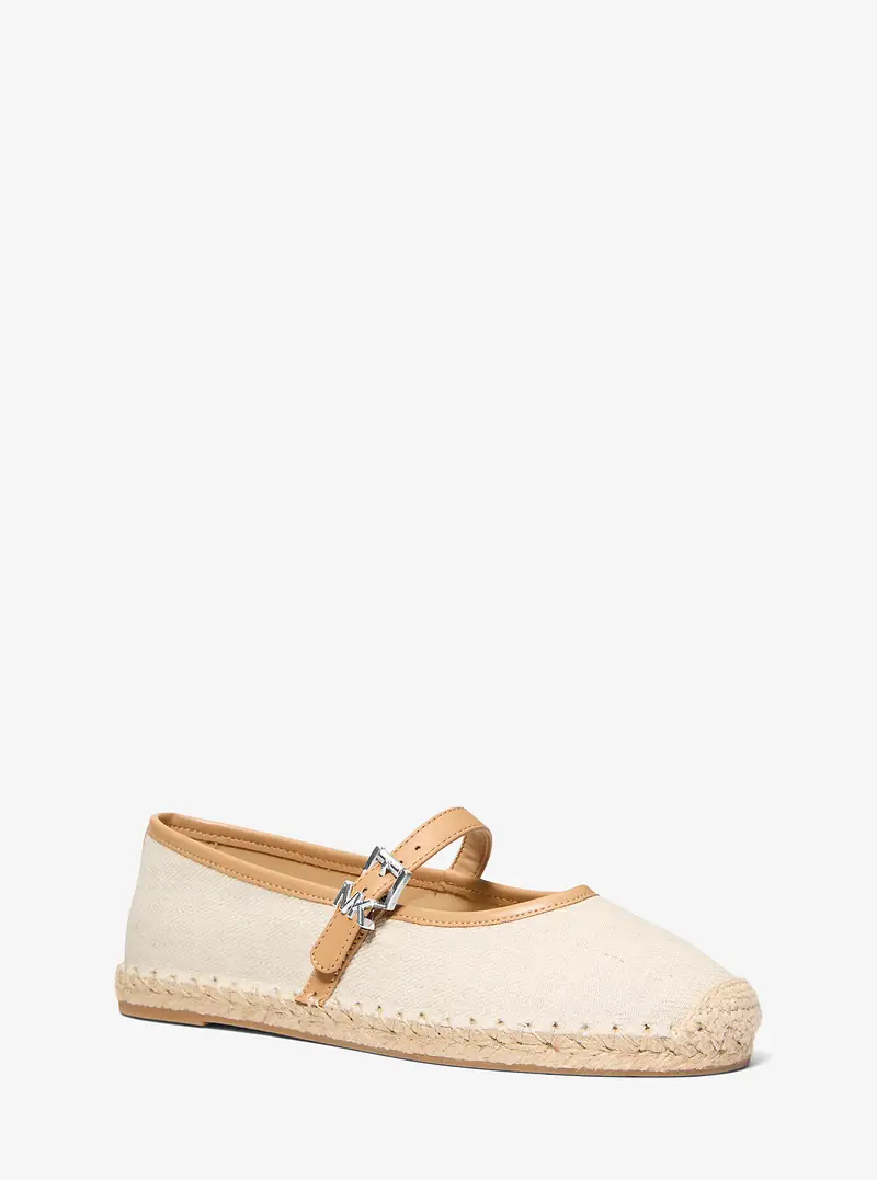MK Espadrilla stile ballerina Lynn in tela - Naturale - Michael Kors