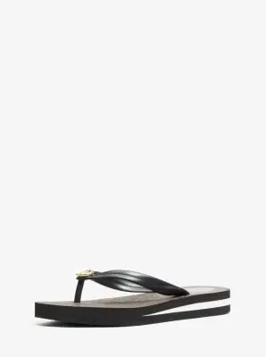 MK Infradito Posie con stampa logo - Marrone - Michael Kors miniatura 3