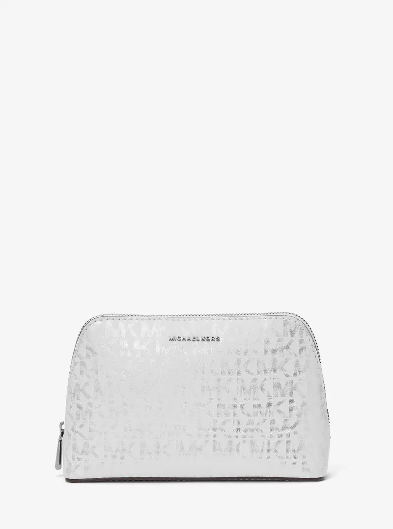 MK Kit da viaggio Jet Set piccolo con logo metallizzato - Bianco - Michael Kors