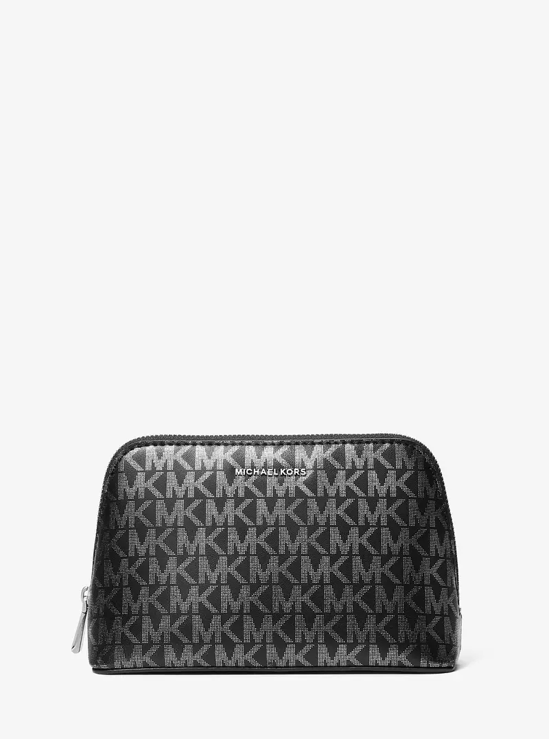 MK Kit da viaggio Jet Set piccolo con logo metallizzato - Nero - Michael Kors miniatura 2