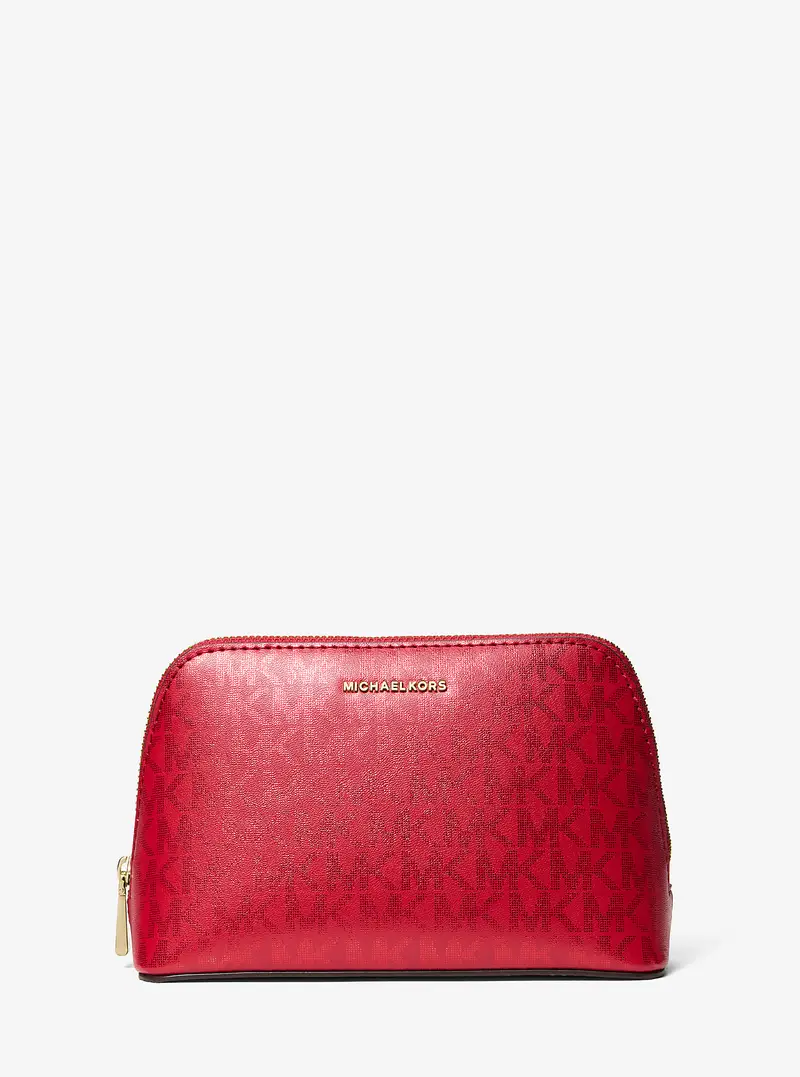 MK Kit da viaggio Jet Set piccolo con logo metallizzato - Rosso - Michael Kors