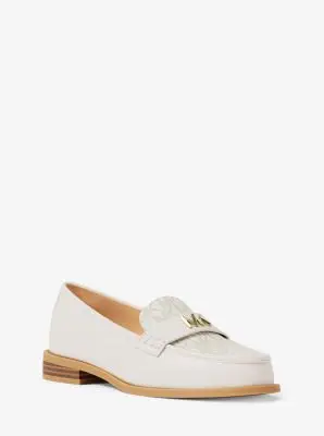 MK Loafer Lex in pelle con logo - Naturale - Michael Kors miniatura 3