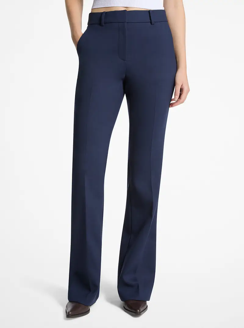MK Pantalone bootcut in misto lana stretch - Blu - Michael Kors