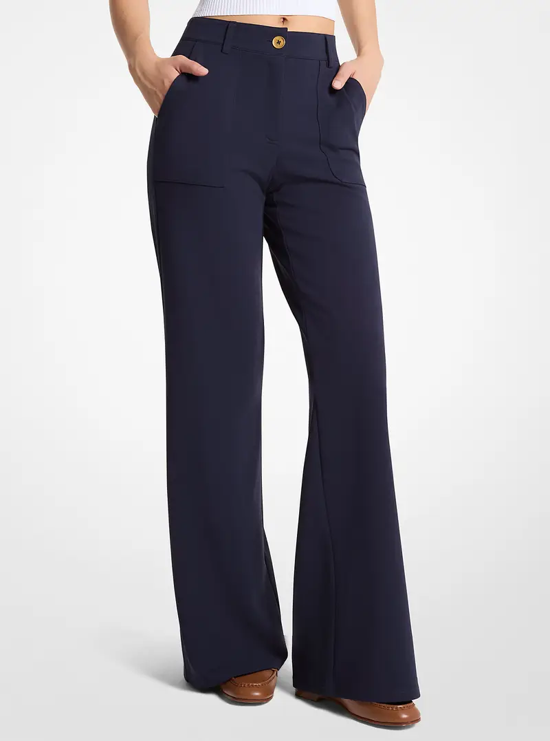 MK Pantalone bootcut in tessuto scuba crêpe - Blu - Michael Kors