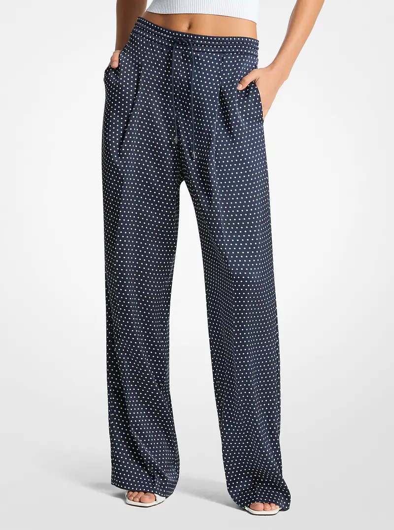 MK Pantaloni in raso a pois - Blu - Michael Kors