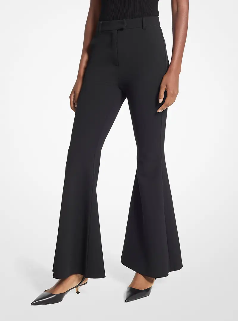 MK Pantaloni svasati in crêpe stretch - Nero - Michael Kors