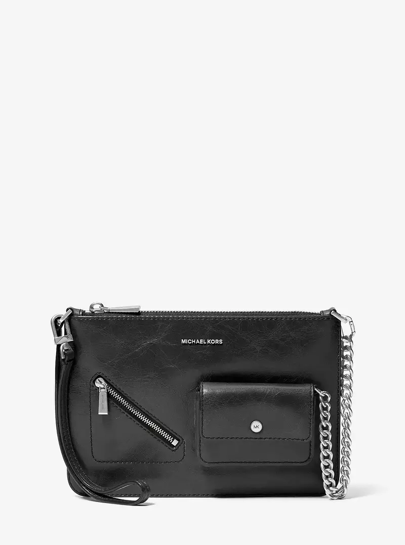 MK Pochette da polso convertibile Jet Set grande Pelle con zip - Nero - Michael Kors