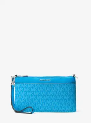 MK Pochette da polso convertibile Jet Set media con logo - Blu - Michael Kors miniatura 2