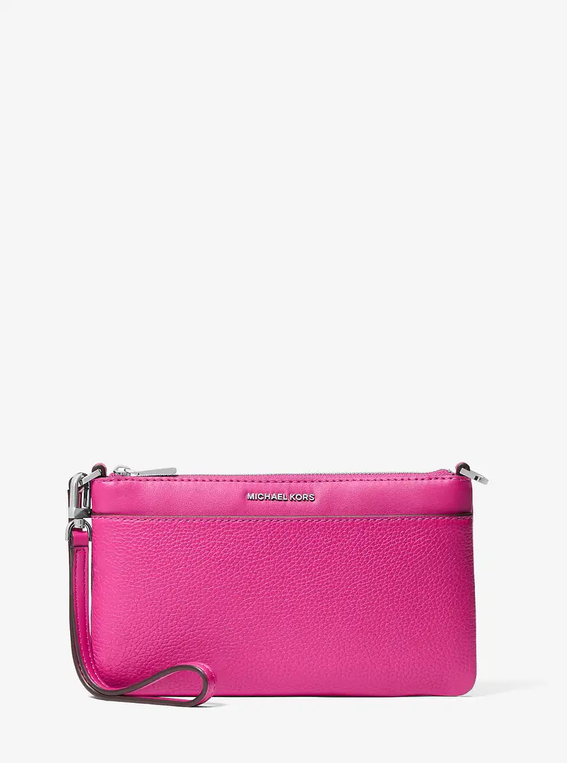 MK Pochette da polso convertibile Jet Set media in pelle martellata - Rosa - Michael Kors