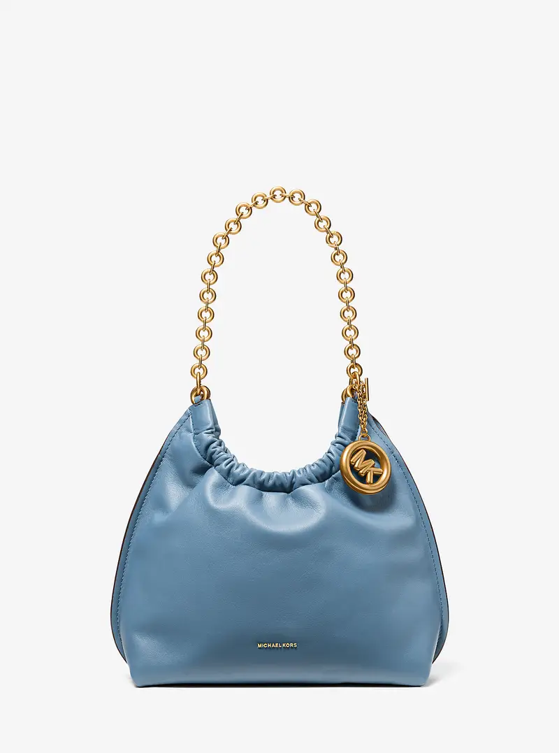 MK Pochette Indie media in pelle - Blu - Michael Kors