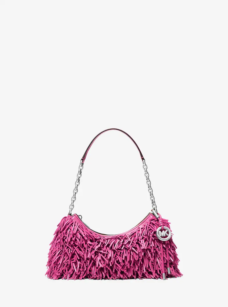 MK Pochette Nolita media in pelle con frange - Rosa - Michael Kors