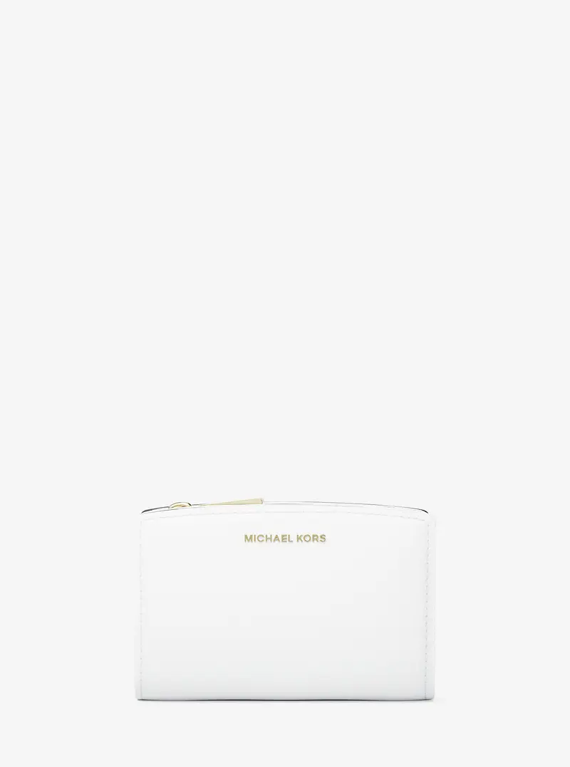 MK Portafoglio Bryant medio in pelle martellata - Bianco - Michael Kors miniatura 3