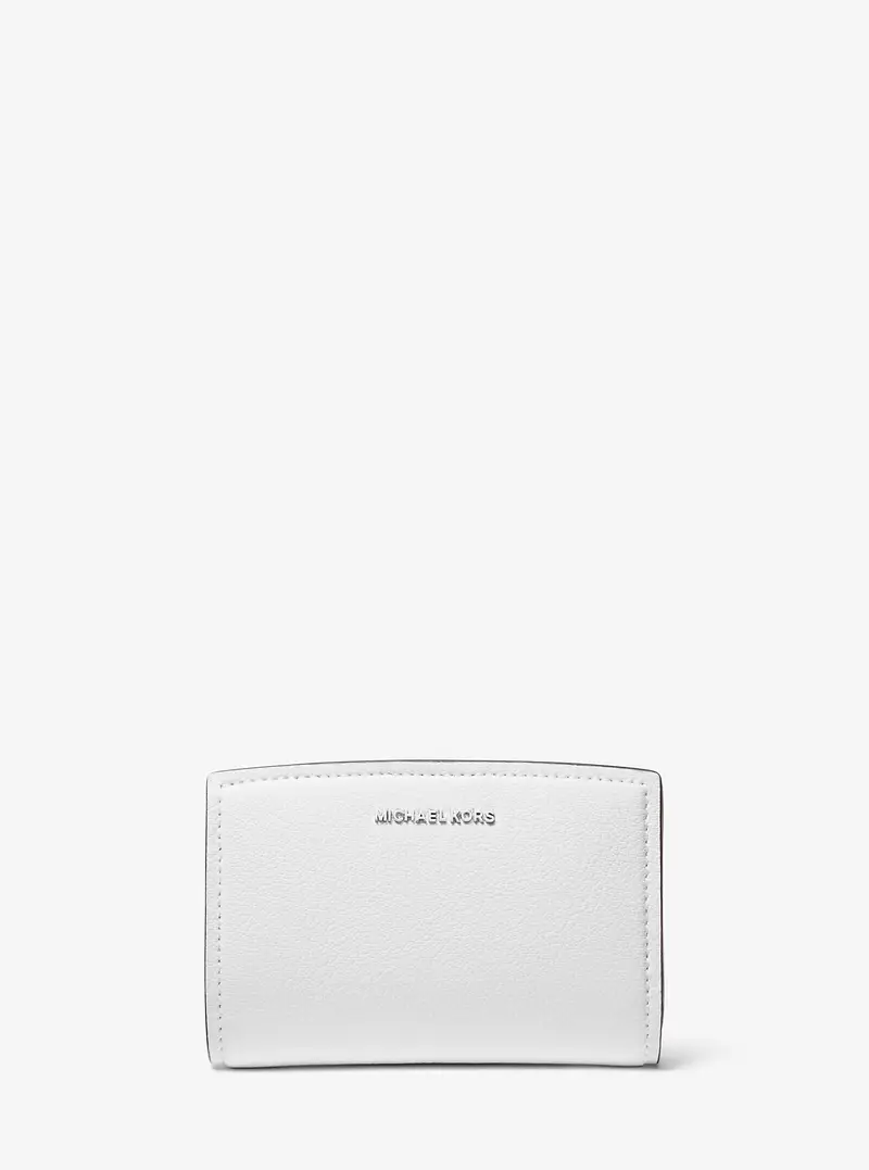 MK Portafoglio Bryant medio in pelle martellata - Bianco - Michael Kors