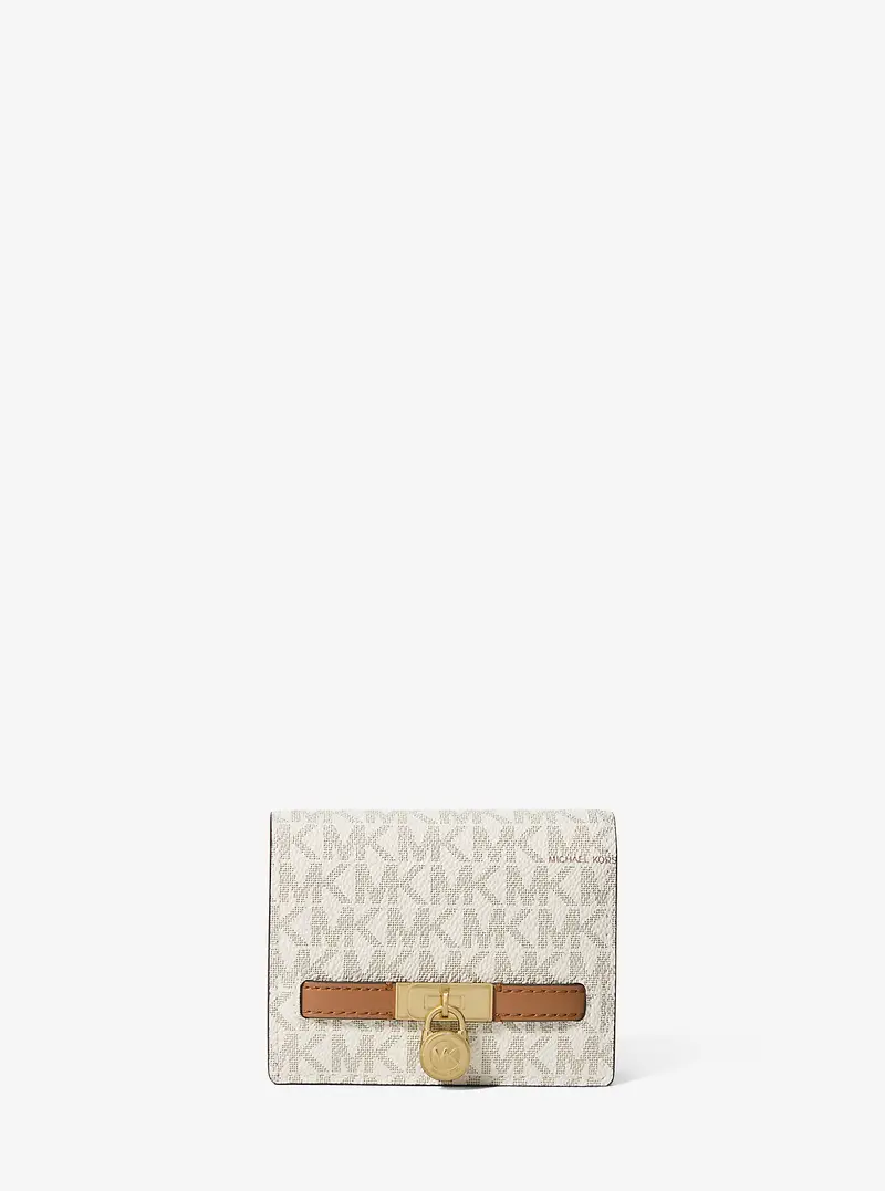 MK Portafoglio Hamilton Moderne piccolo con stampa logo - Naturale - Michael Kors