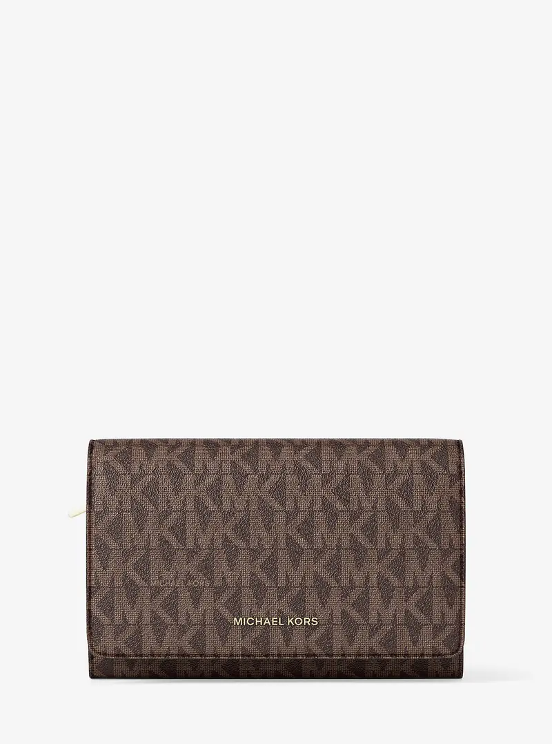 MK Portafoglio Jet Set grande con logo - Marrone - Michael Kors