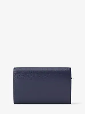 MK Portafoglio Jet Set grande in pelle martellata - Blu - Michael Kors miniatura 2