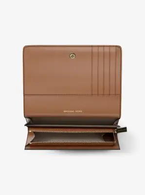 MK Portafoglio Jet Set grande in pelle martellata - Marrone - Michael Kors miniatura 2