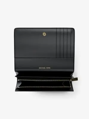 MK Portafoglio Jet Set grande in pelle martellata - Nero - Michael Kors miniatura 2