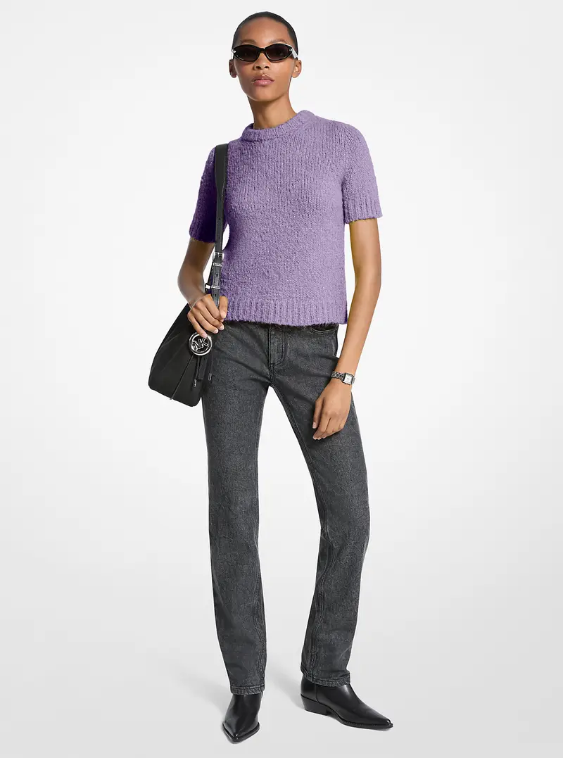 MK Pull a maniche corte in maglia - Viola - Michael Kors