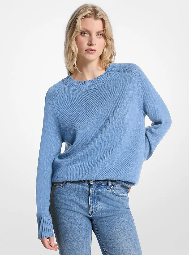MK Pullover in lana - Blu - Michael Kors