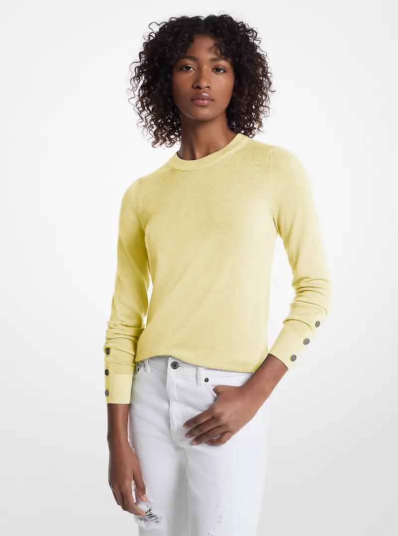 MK Pullover in lana merino - Giallo - Michael Kors