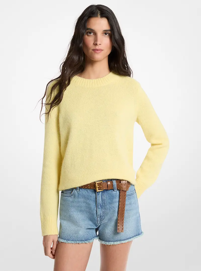 MK Pullover in misto alpaca e nylon - Giallo - Michael Kors